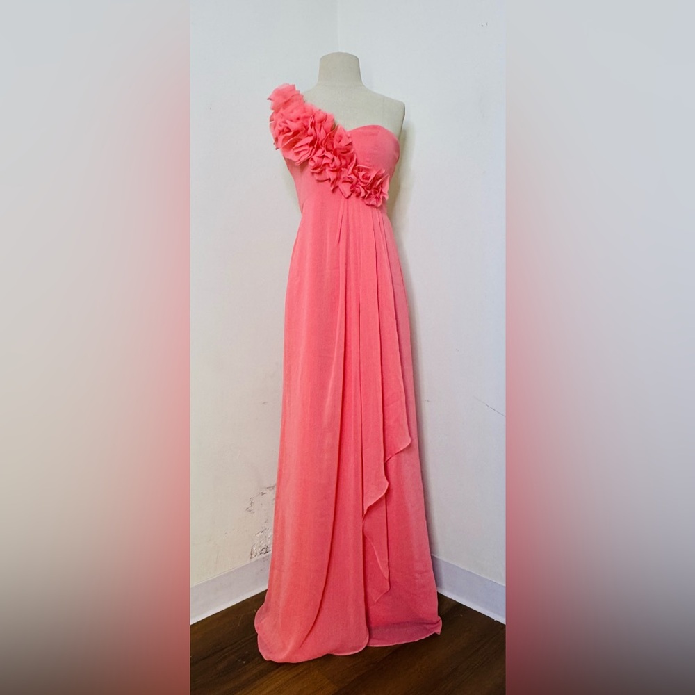 Max & Cleo Pink One-Shoulder Prom Dress